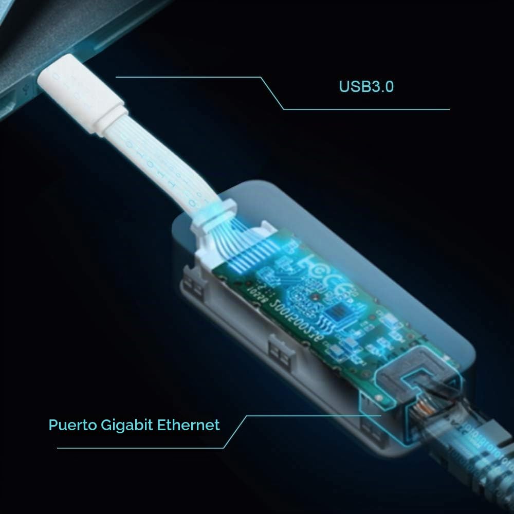 TP-Link UE300C - Adaptador USB-C a Ethernet, Puerto Gigabit 10/100/1000Mpbs, USB 3.0, Plug & Play, Ultra Compacto, Compatible con Windows, MacOS, Linux, Chrome OS