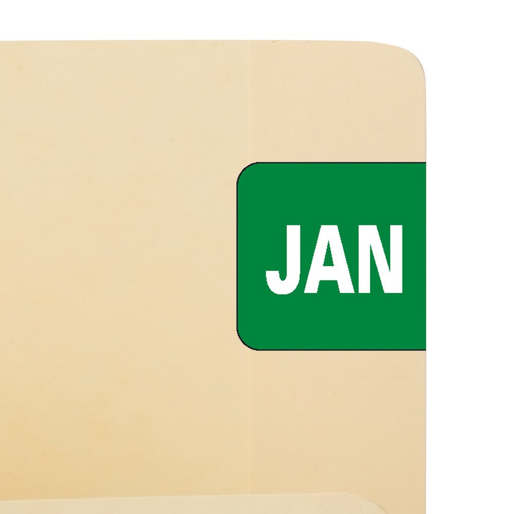 Smead ETS, etichetta mensile codificata a colori, gennaio, verde scuro, 250 etichette per confezione (67451)
