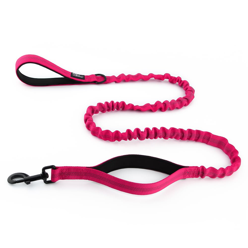 Snootiful Hound Bungee Dog Lead - Double Handle Shock Absorbing Lead - Assorted Colours - 150-200cm (Pink) - Image 2