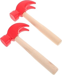 Milisten 2 Piezas Juguete golpeado Martillo de Juguete Mini Martillo Juguete de Martillo de simulación de fingir Martillo golpeando Juguete de Madera Rojo