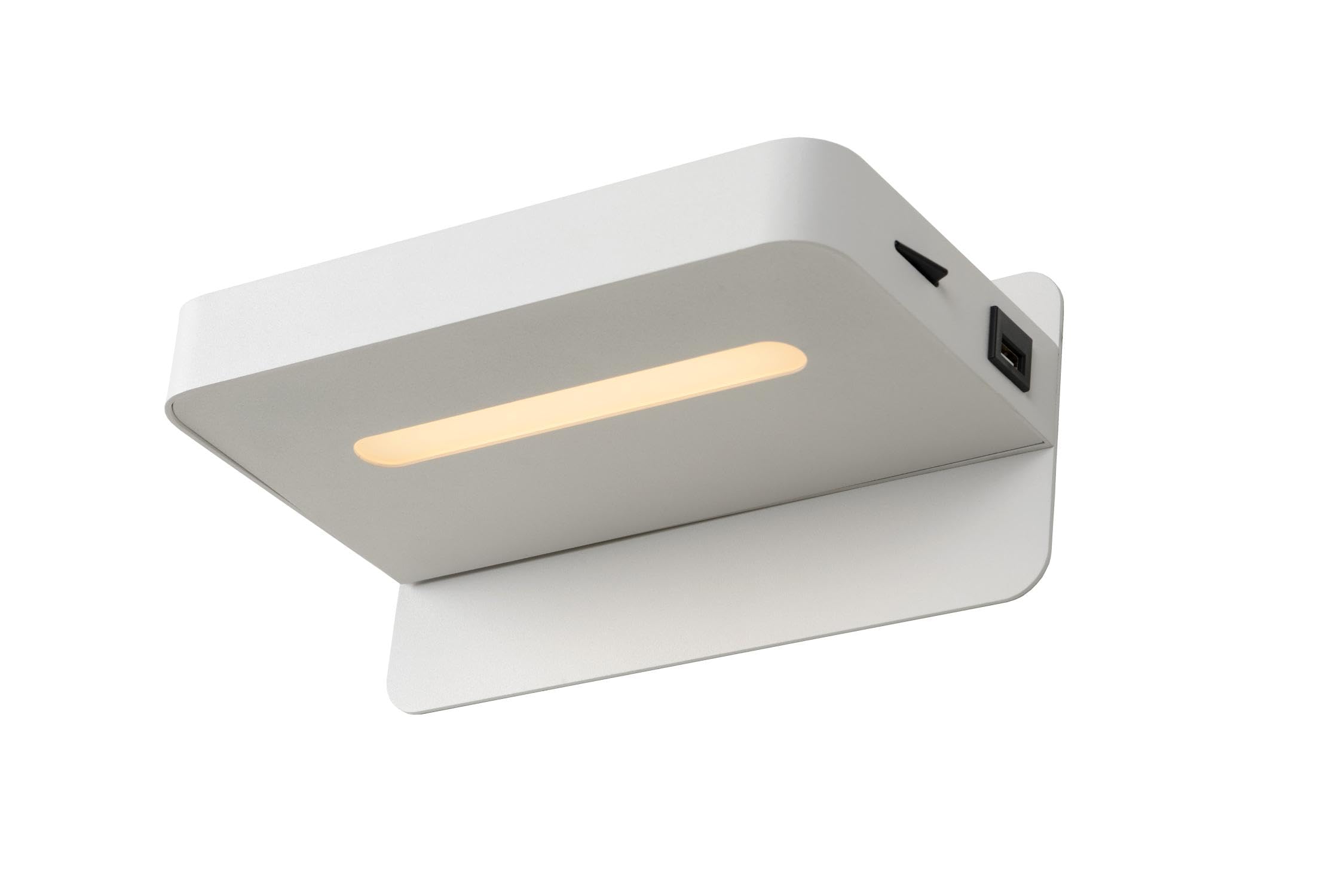 Lucide ATKIN - Bettlampe - LED - 1x5W 2700K - Mit USB-Ladepunkt - Weiß