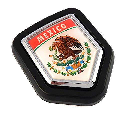 Image of Mexico MX State flag car truck black Shield Grill Badge grille mount emblem country state