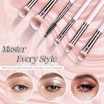 Makeup Brush Set, Premium Synthetic 10 PCS Makeup Brushes, Travel Makeup Brush Set with Soft Hairs, Makeup Brushes Set Professional for Blush, Eyeliner, Eyeshadow, Concealer, and Foundation (Pink) - Image 3