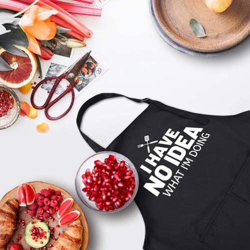 Rosoz Funny Grill Aprons For Men, Dad, Husband, Him - Aprons For Men With Pockets,Father's Day Gifts – BBQ Cooking Chef Apron
