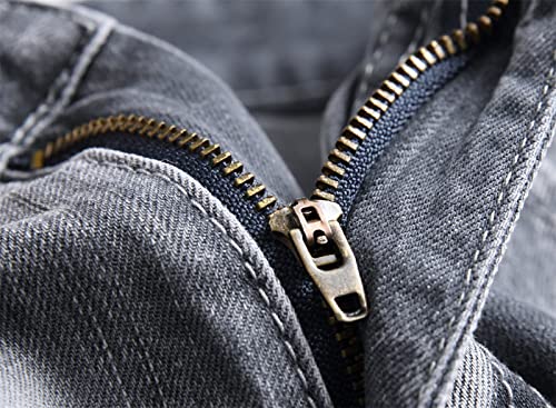 Men's Skinny Distressed Ripped Jeans Classic Destroyed Slim Fit Denim Pencil Pants Washed Straight Leg Biker Jean4