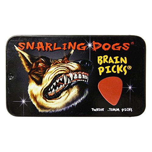 D'andrea Snarling Dog Brain Nylon Guitar Picks 12 Pack With Tin Box (Red, 0.73Mm) #TOP1
