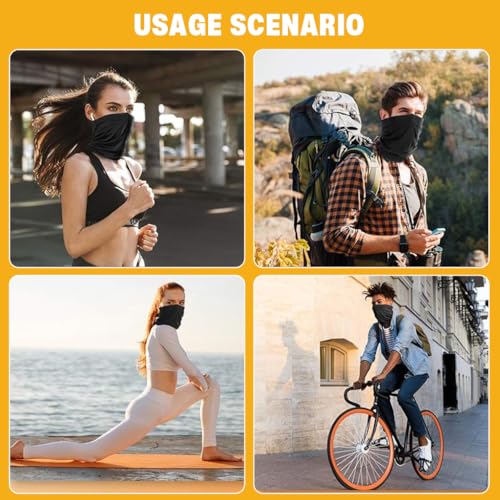 Image of Proberos 2 Pcs Riding Neck Gaiter Face Mask Windproof UV Protection Face Mask Neck Gaiter Bike Running Outfoot Breathable Quick Dry Fashion Sport Gaiters Bandana for Men Women