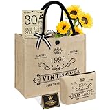 Excellent design et qualité supérieure : le 30ème Le sac d'anniversaire Burlap est rempli de faits amusants en 1996 et de trivia, ce qui en fait une excellente idée de cadeau pour les femmes 30e anniversaire. Notre sac d'anniversaire pour elle de 1996 dispose d'une doublure imperméable, d'une texture lisse et d'une poche intérieure zippée pour sécuriser les petits objets de valeur. Les poignées renforcées et la plaque de base intégrée le rendent plus durable et esthétique.