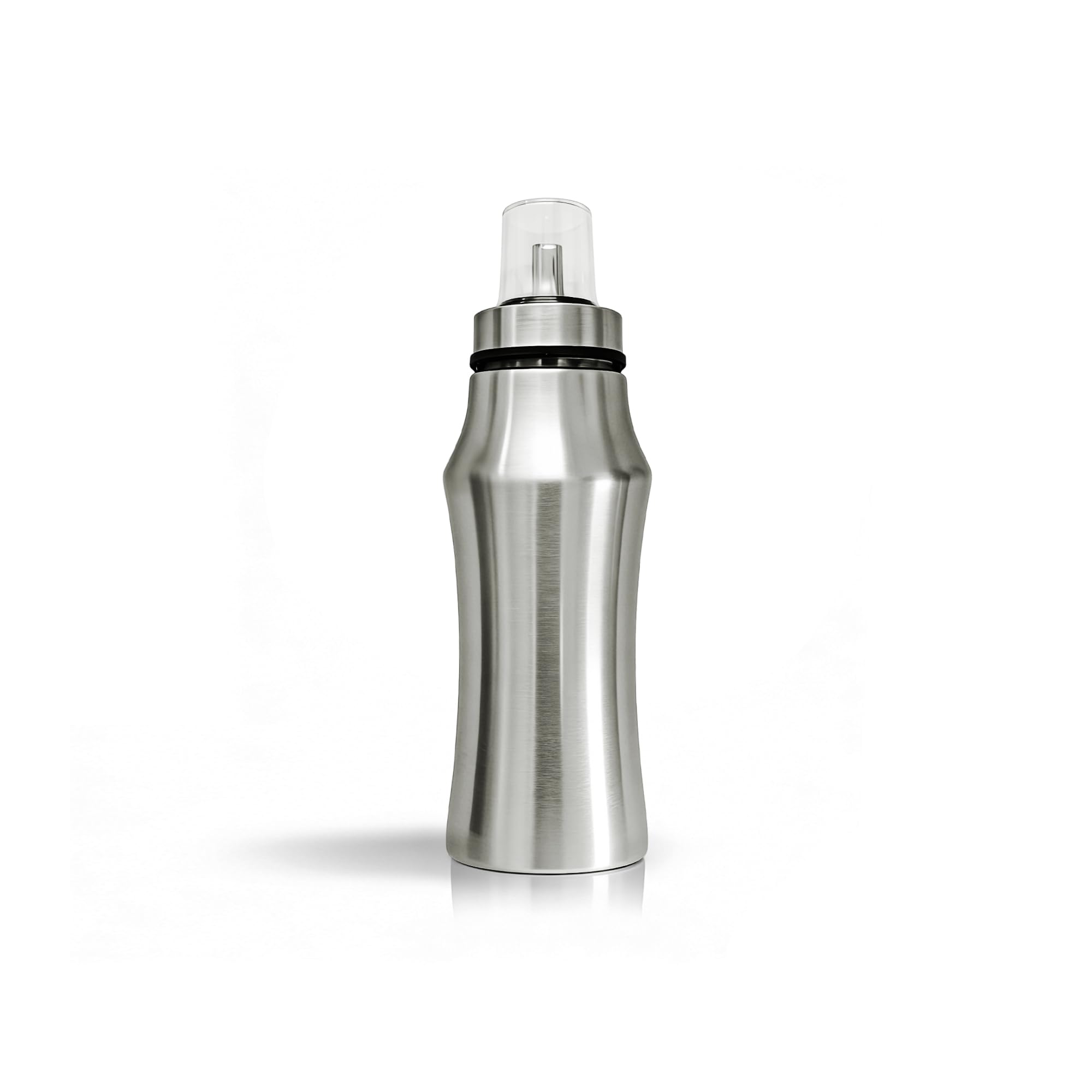 OlBuWa 304 Stainless Steel Oil Dispenser Bottle, Eagle Beak Spout Design for Olive Oil, Soy Sauce, Vinegar, Cooking Wine, 500ml, Silver