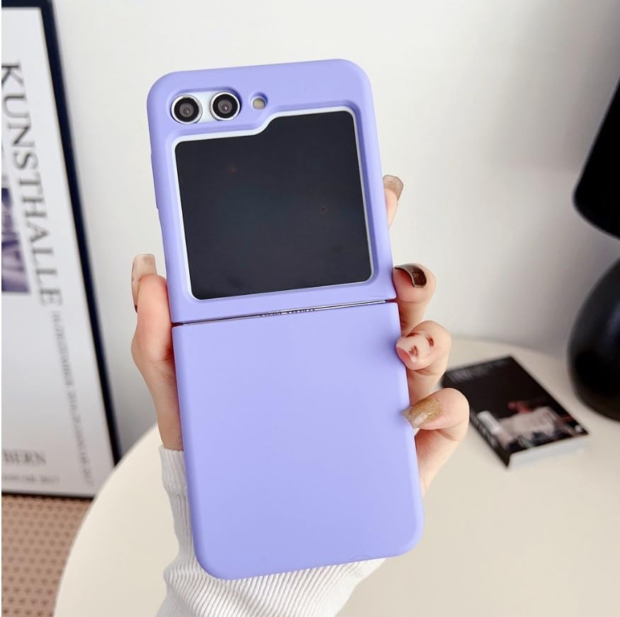 MIDOS Back Cover Compatible with Samsung Z Flip 5 Silicone Case Full Protection Shock Proof Case for Samsung Galaxy Z Flip 5 (Purple)
