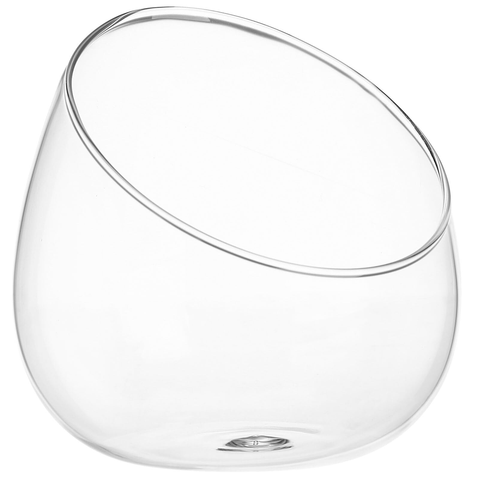 Cuenco de Vidrio para Terrario Corte Inclinado, Diámetro 15 CM, Jarrón Transparente para Micropaisaje, Maceta de Plantas Suculentas, Decoración de Escritorio y Hogar