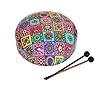AONA Happy Drum Pan Drum 10 Inch Finger Steel Drum Pentatonic Scale with Rubber Musical Mallet and Travel Bag Perfect for Meditation | Squre With MultiColor #4