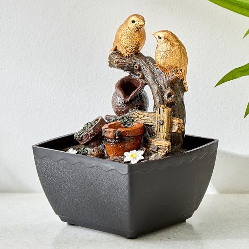 Image of Home Centre Alpine Polyresin Bird Water Fountain - 13x12.5x18.5cm