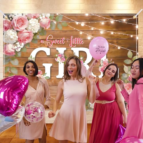 Telón de Fondo para Baby Shower Niña 7x5 ft Floral miniatura 5