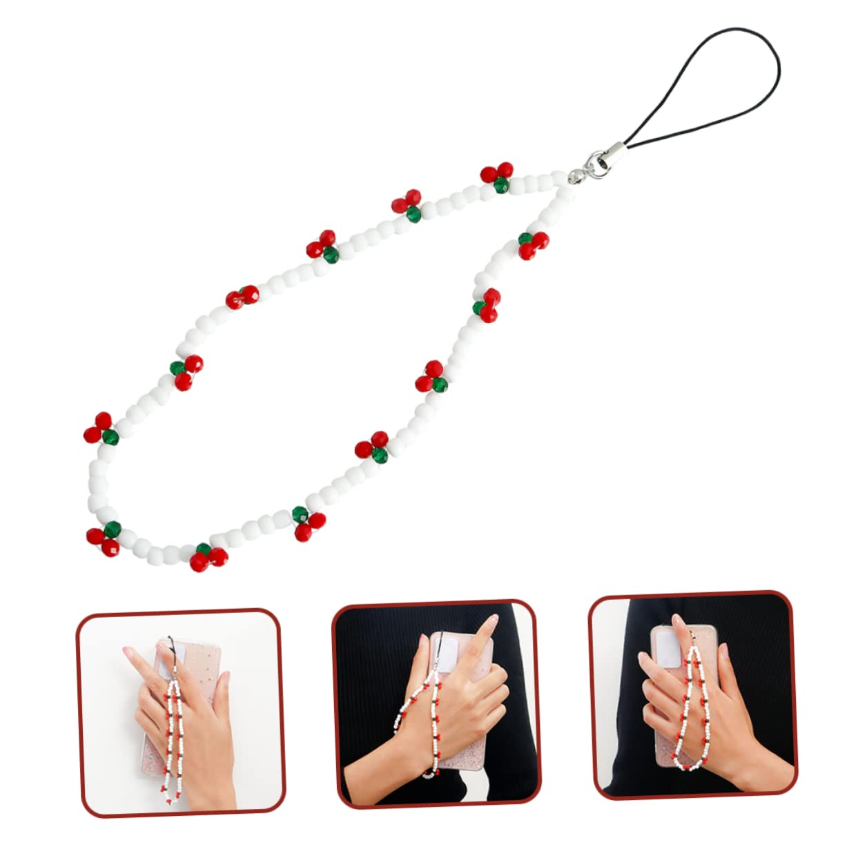 Hemobllo 20pezzi Ciondolo Perline Per Smartphone Cinturino Decorativo Per Accessori Telefonici e Chiavi Artigianale Per Doni e Decorazioni