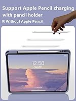 Vista 8 de iPad Air Air2 iPad 5ª 6ª generación 9.7 pulgadas iPad 5 iPad 6 Funda con teclado Touchpad horizontal/vertical Soporte magnético desmontable BT