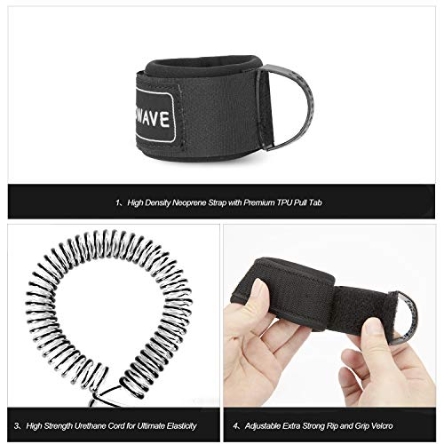 image for WOOWAVE SUP Leash 11 Foot Coiled Stand Up Paddle Board Surfboard Leash