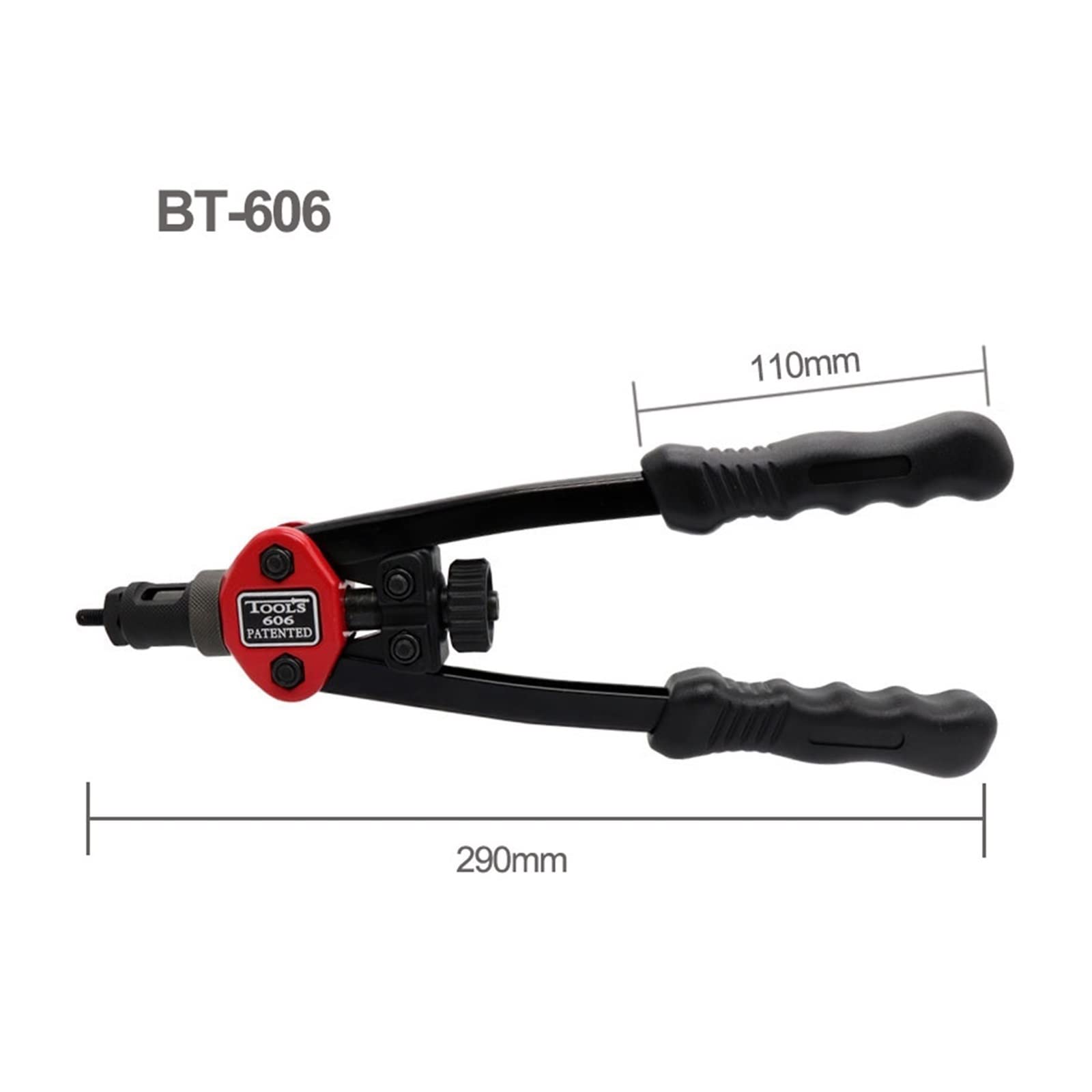 BT-606 Riveter Handpistolenwerkzeug Nieteinsatzwerkzeug Manuelles Mutternfutter M3 M4 M5 M6 M8 Einfach zu bedienen für Anfänger und Profis