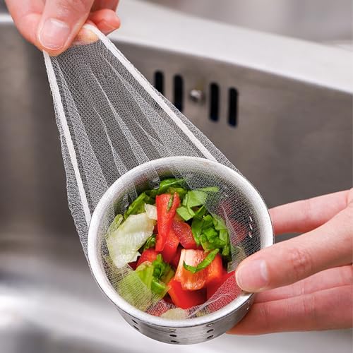 300 PCS Disposable Kitchen Sink Drain Strainer Mesh Bag Anti-Clogging Mesh Disposable Drain Covers Fits Most Sink Strainers Filter Nets for Leftover & Kitchen Waste