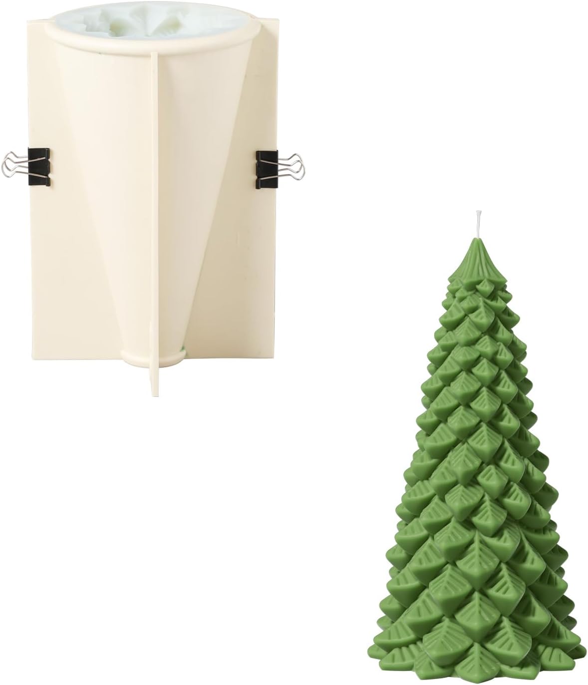 Boowan Nicole Chritsmas Pine Tree Candle Molds for Candle Making, Silicone Candles Moulds Gift for Christmas Home Decoration DIY (LZ0649-2)