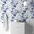 RUSPEPA Peel and Stick Wallpaper - Blue Flower White Design Self Adhesive Removable Wallpaper Decorative Waterproof Contact Paper for Cabinets, Walls - 17.3 Inch x 6.5 Feet