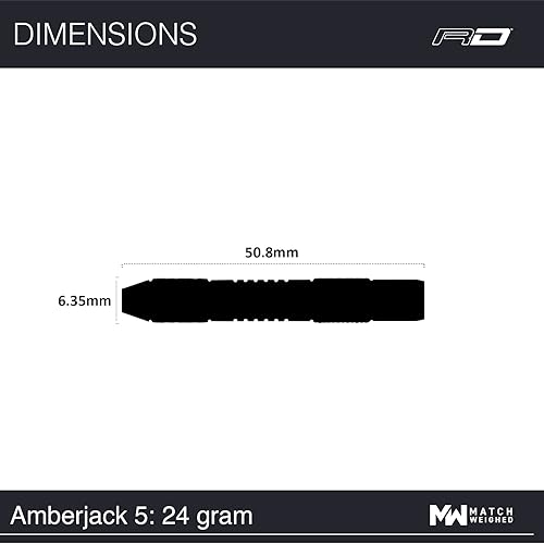 Miniatura 7 de RED DRAGON Amberjack 5 juego de dardos de tungsteno de 085oz con vuelos y tallos