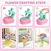 beefunni Flower Bouquet Craft Kits, DIY Arts and Crafts for Kids 4-6-8, Upgrade Colorful Flowers Toys for 4 5 6 7 8+Year Old Girl Birthday Gifts Ideas, Valentines Day Gifts for Kids Toddler Creative