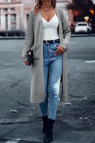 Image of Danedvi Long Cardigan Sweaters Women Trendy Open Front Coat with Pockets