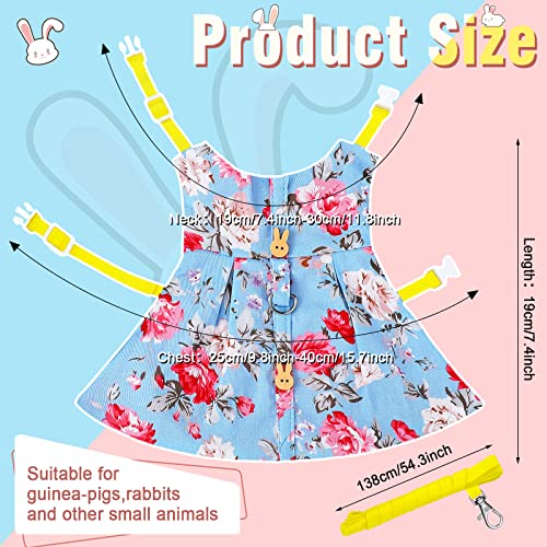 3 Piece Cute Rabbit Leash and Harness Set, Bunny Rabbit Dress Clothes Walking Harness Vest Escape Proof Pet Supply for… - Image 3