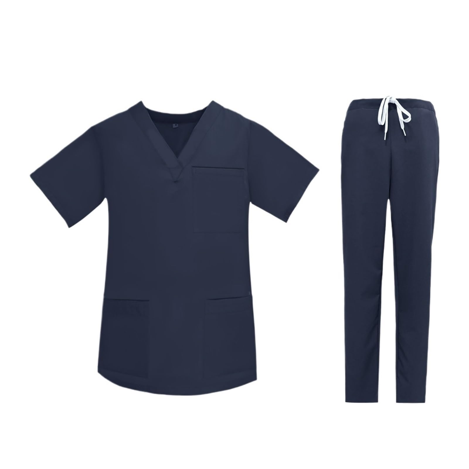 Uniforme de Enfermera Uniforme médico for Hombre y Mujer, Tops de Manga Corta, Pantalones, Conjunto de Hospital, Tienda de Mascotas, médico, Ropa de Trabajo for cirugía(Deep Blue Suit,4XL)