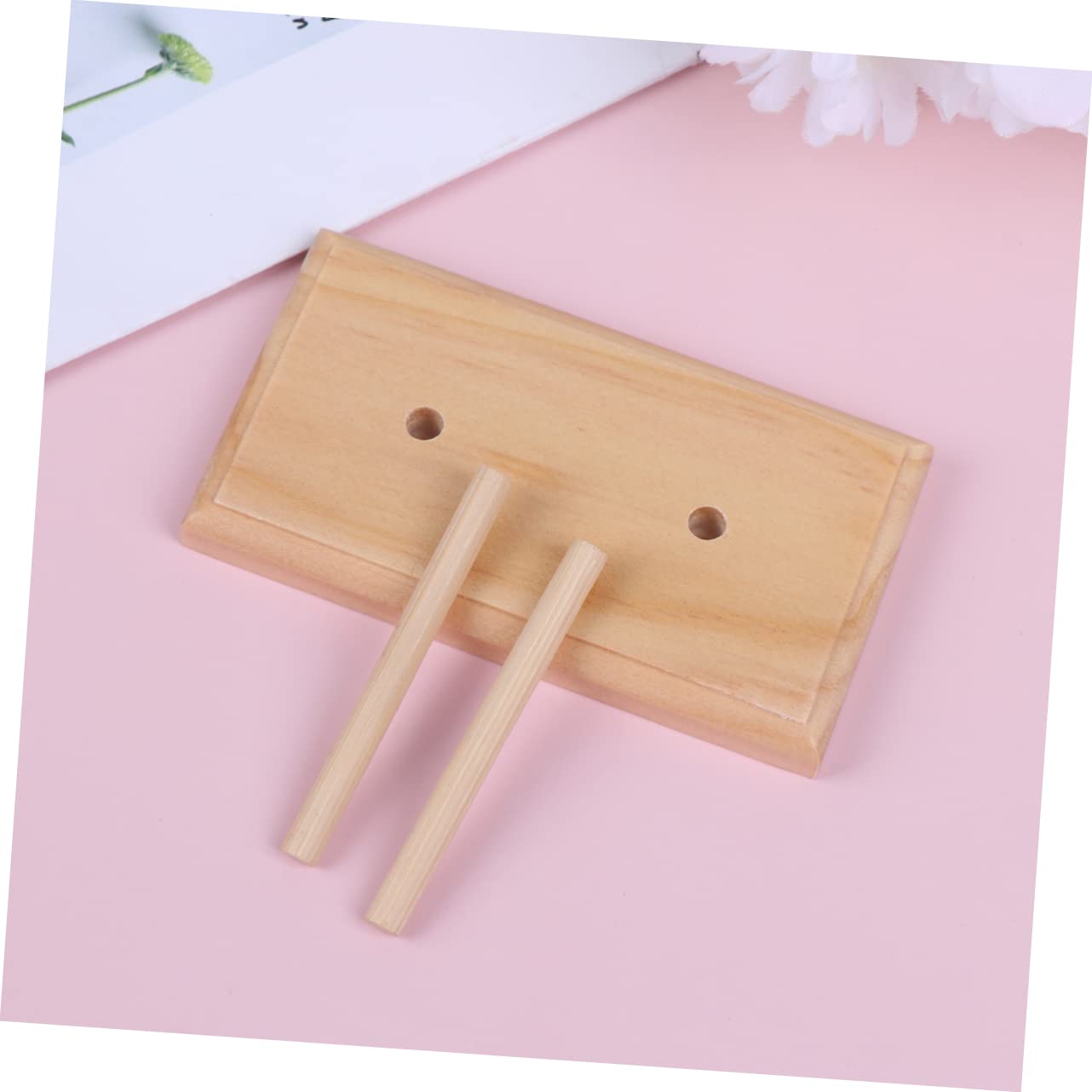 Holibanna 1PC Wooden Silk Spool Rack for Embroidery Beaded Line Tool Holder Thread Organizer Durable Sturdy Design for Home Office School and DIY Projects