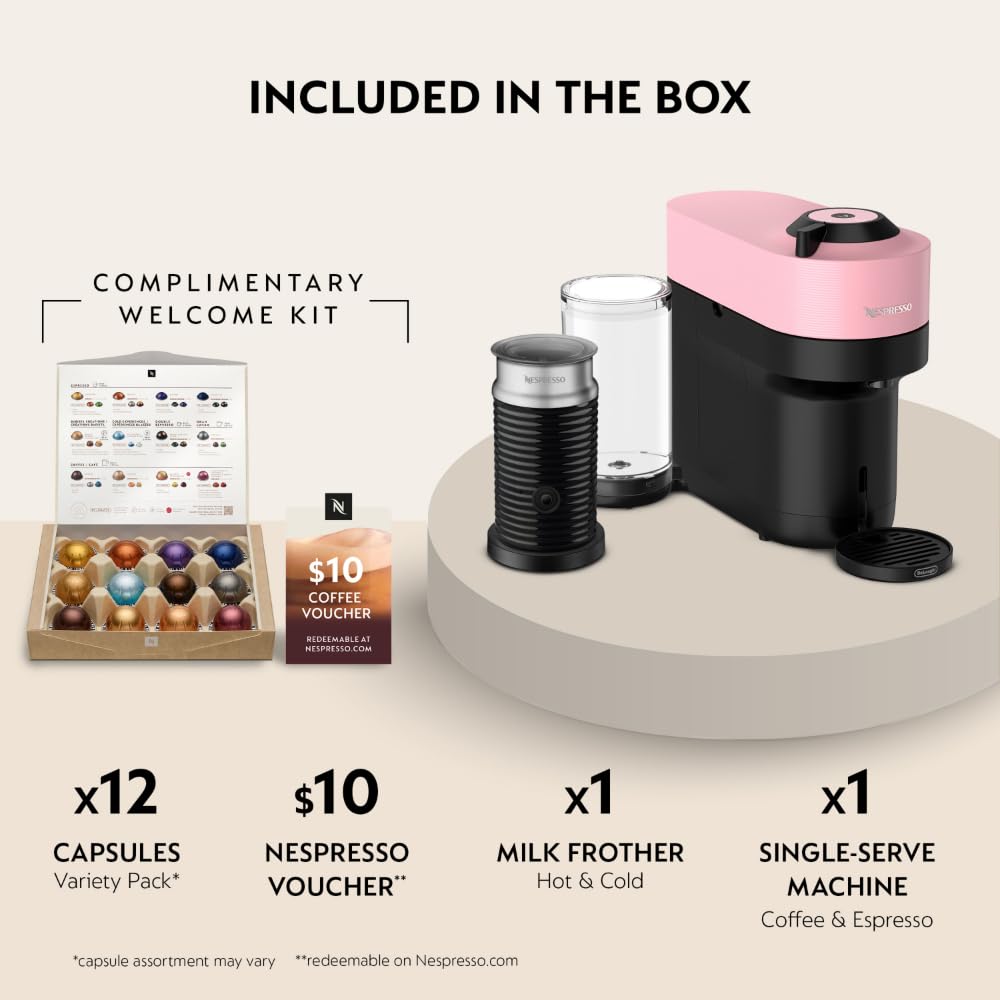 Nespresso Máquina de café e café expresso Vertuo Pop+ da De'Longhi