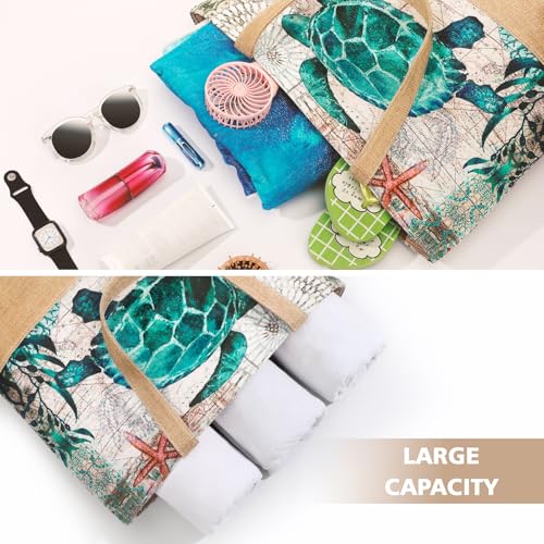 Bolso playero grande para mujer con cierre y tejido de paja miniatura 2