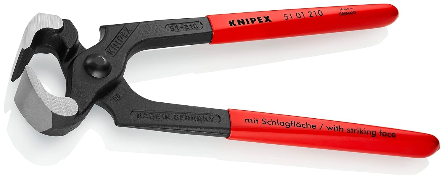 KNIPEX Tenaille marteau sur carte LS gainées en plastique 210 mm, 51 01 210 SB