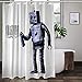 LKJHG Robot de ménage numérique 3D imprimé imperméable à l'eau résistant à la moisissure Salle de Bain Lavable Rideau de Bain Tissu en Polyester avec 12 Crochets, 150 * 180 cm