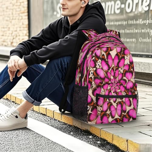 Mochila mandala mariposa para laptop 15.6 escolar universitaria y juvenil 7