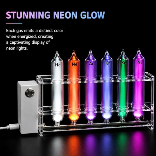 CHANGLKJ Noble Gas Sealed Tubes Set, Rare Gas Tubes, 6pcs(he/ne/ar/kr/xe/n₂), 99.99%‑Pure Sealed Gas and Sturdy Borosilicate Glass Tube, for Physics Display, Teaching, Home Decoration, Party - Image 8