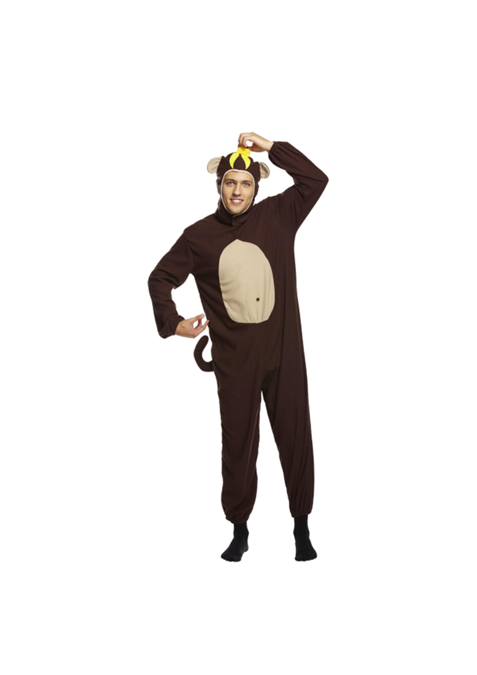 Monkey Adult Fancy Dress Costume - Hilarious Unisex Animal Onesie Outfit for Parties, Festivals, Stag Nights, Halloween & Comedy Events - One Size Fits Most