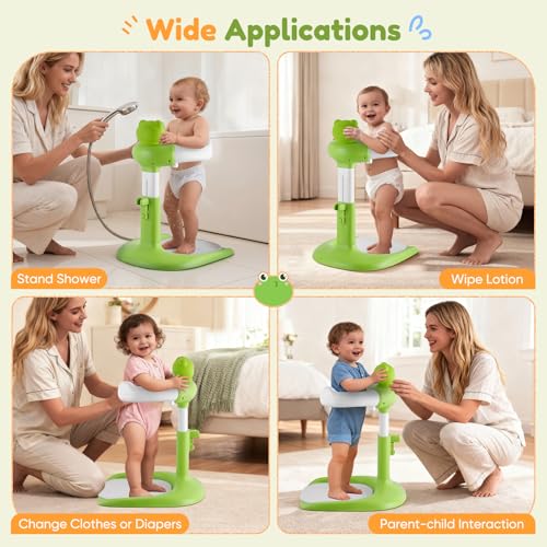 Miniatura 8 de Brolteja Soporte De Pie Para Niños Pequeños,Soporte De Bañera Para Bebé Con Base Antideslizante,Baby Shower Para 8-36 Meses Para Niños Y Niñas,Bañarse Y Cambiar Pañales