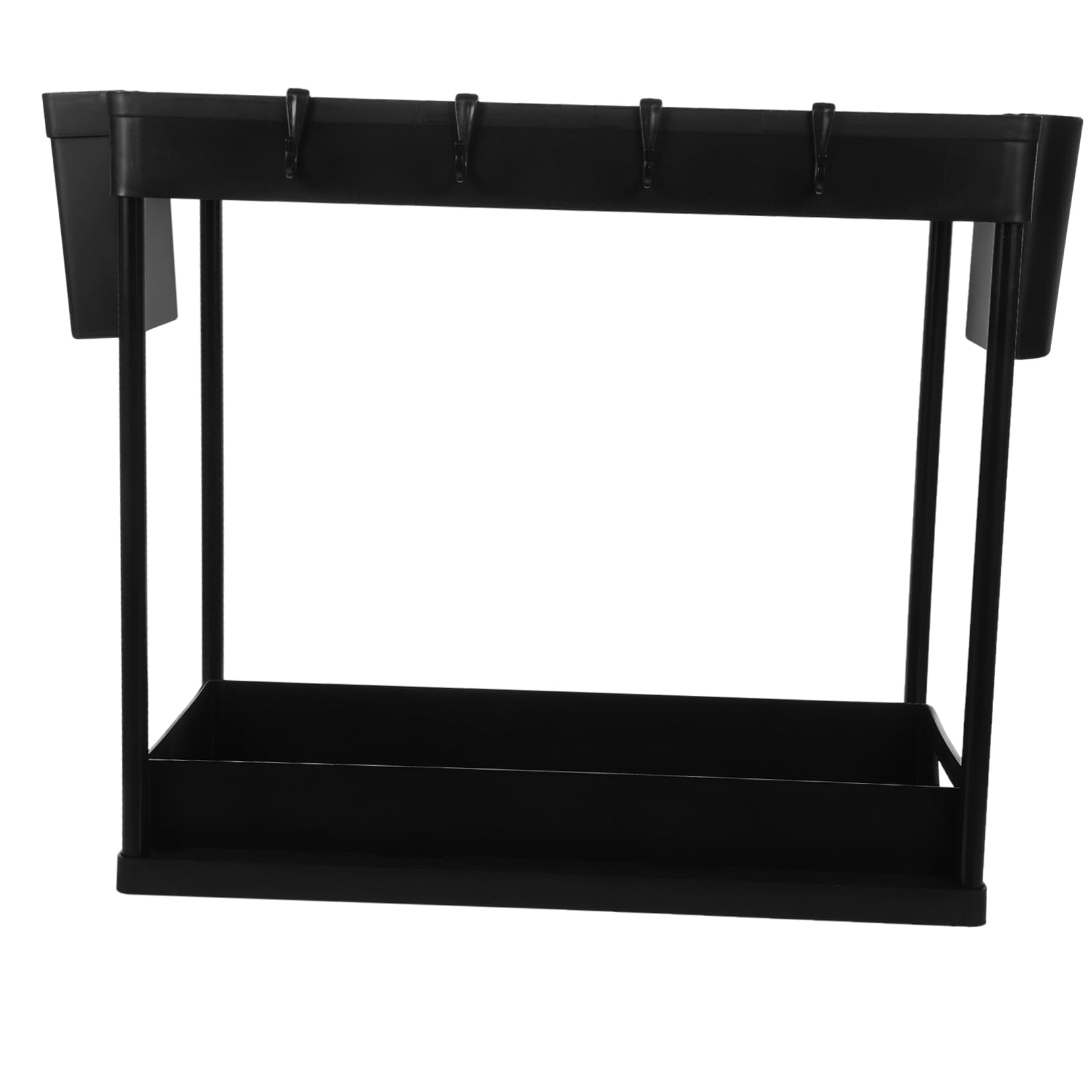 2-stufiger Schrankorganizer aus Kunststoff Ausziehbar mit Hohlem Design und Großer Kapazität für Küche und Badezimmer unter Waschbecken