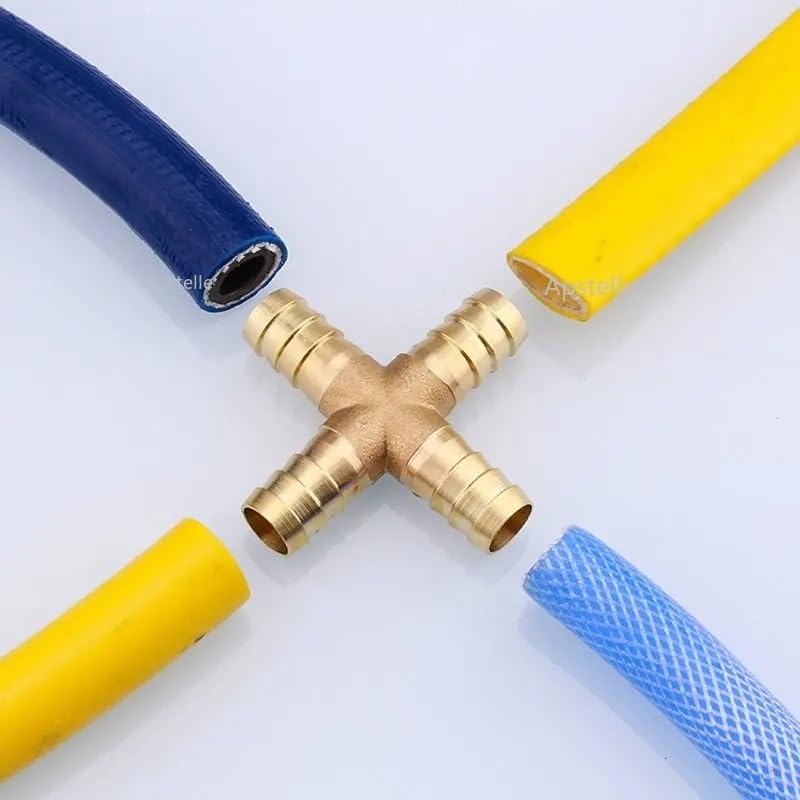 Messing-Winkelrohr-Kupplung, 4-Wege-Design, 4–19 mm Durchmesser, ideal für Sanitär- und Flüssigkeitstransfer, langlebig und zuverlässig