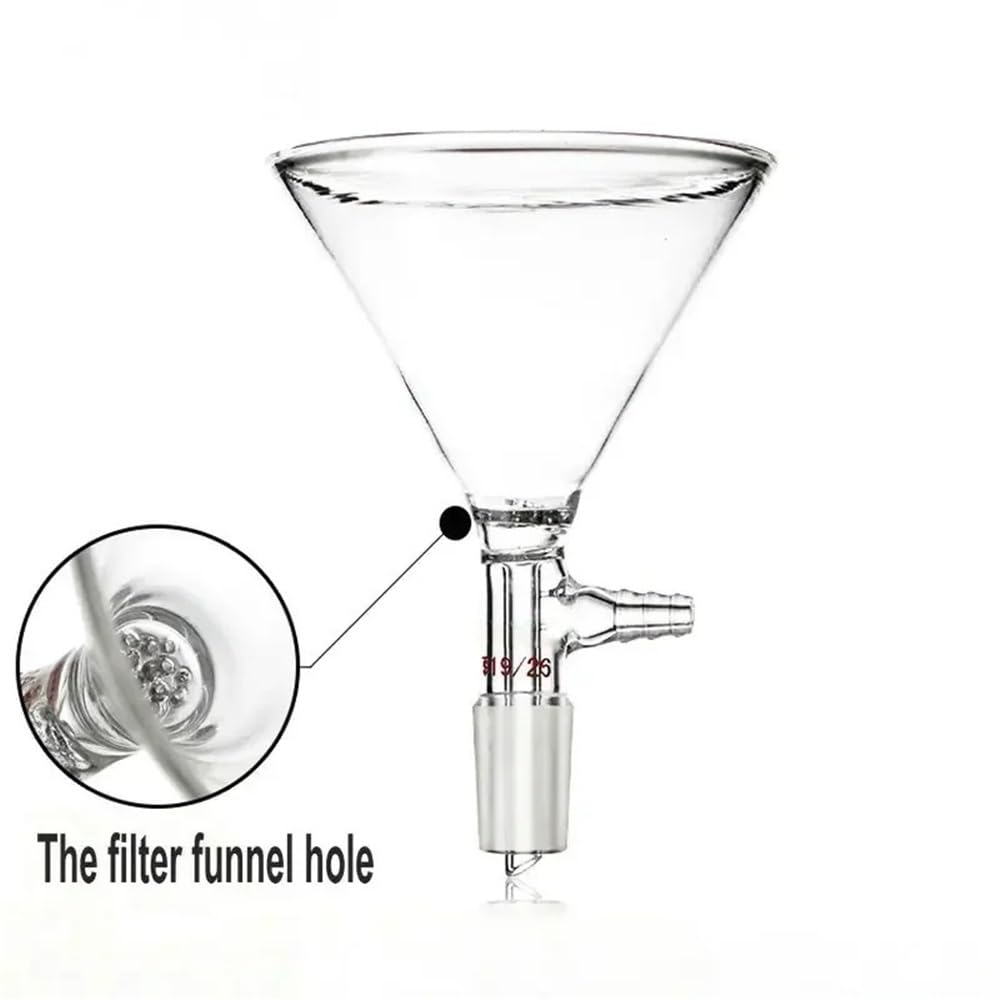 Vetreria da laboratorio 1 pz. Diametro 60 mm - 150 mm Imbuto di aspirazione in vetro borosilicato con foro for filtro Giunto standard 19#24#(120mm joint 24)