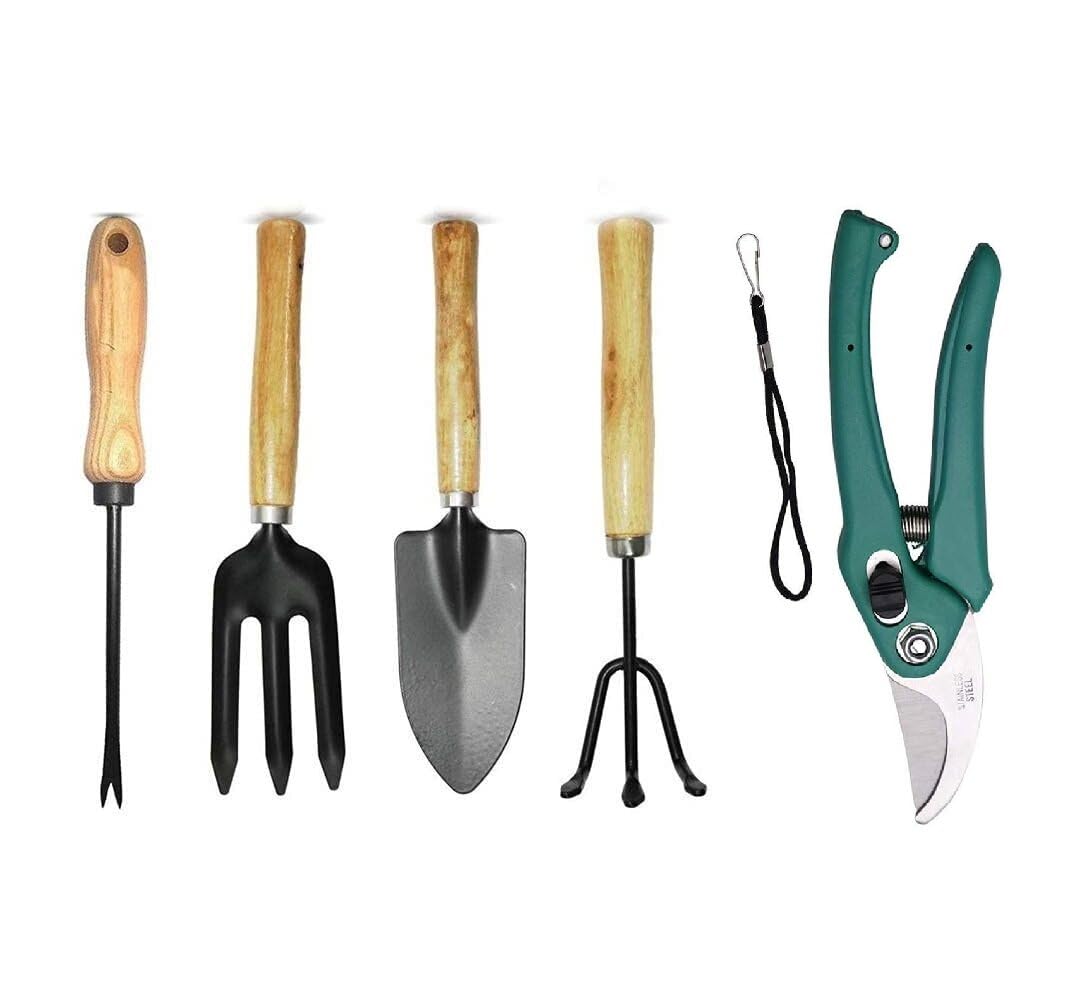 Hardik Sales Agency Gardening Tools Set - 5 Pcs (Plant Cutter, Cultivator, Small Trowel, Weeder, Fork) Sturdy and Durable Essential Tools for Home Gardens (B0CG9G1PM1) Amazon Price History, Amazon Price Tracker
