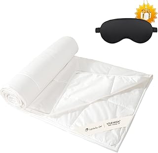 YOUR MOON Summer Lightweight Wool Comforter - Breathable & Thin Duvet Insert for Hot Sleepers, 100% Australian Wool Filling 100gsm with Pure Cotton Shell-Queen Size (White)