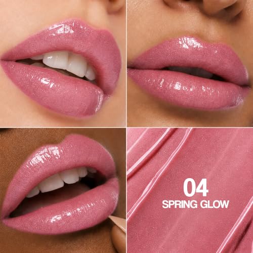 Image of Maliao Time To Shine Lip Gloss (Spring Glow, 6.5ml) | High Shine Lip Gloss with Intense Colour & Luxe Shimmer | Highly Pigmented, Smooth-Gliding Glossy Lip Makeup | Non-Sticky, Lightweight & Infused with Vitamin E