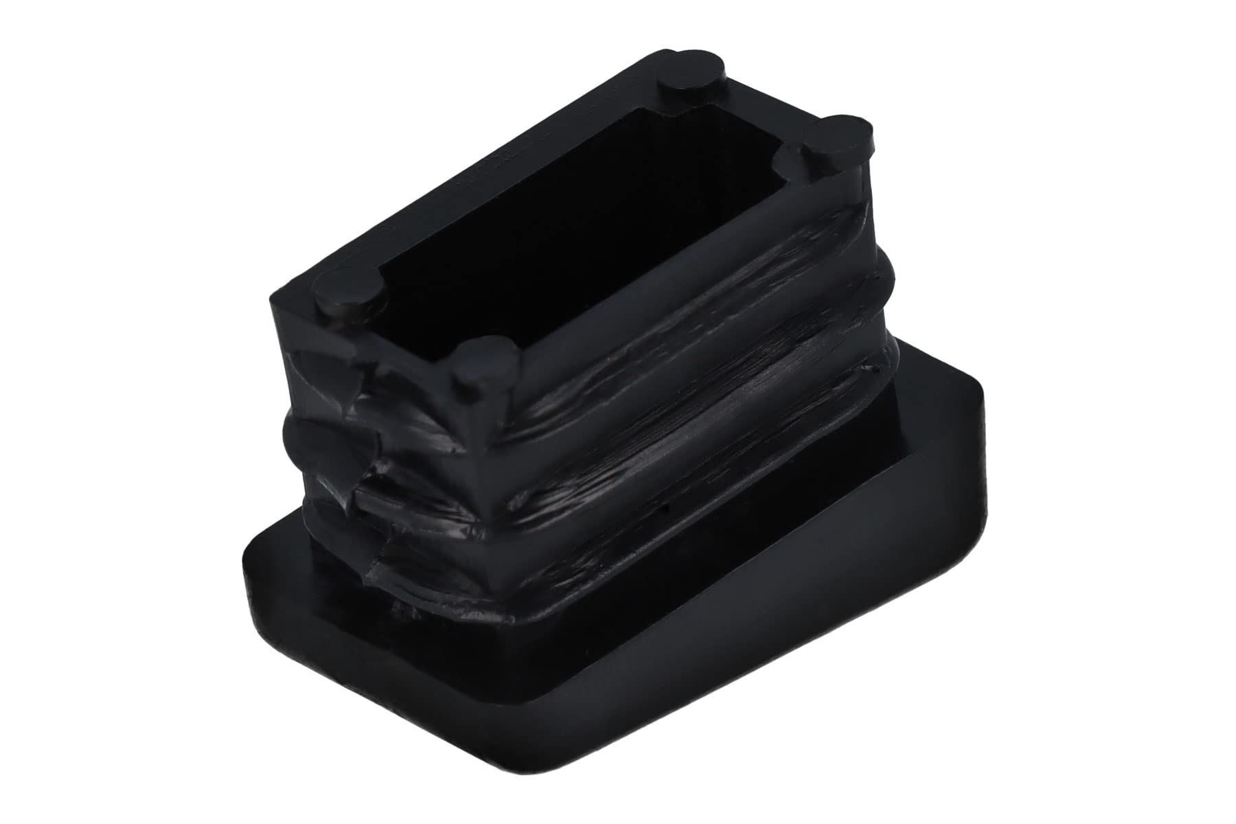 GleitGut 4 tappi lamellari inclinati per tubi quadrati, 10 gradi, per gambe oblique, colore nero (25 x 15 mm)