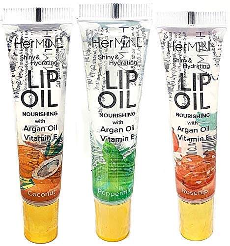 CRISPY BEAUTY HERMINE CLEAR LIP OIL GLOSS 3PCS (COCO-MINT-ROSE)