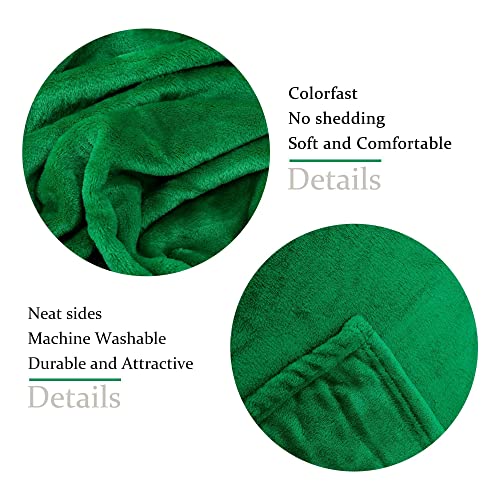 Image of NANPIPER Fleece Blankets Super Soft Flannel King Size Blanket for Bed Luxury Cozy Microfiber Plush Fuzzy Blanket,Emerald Green