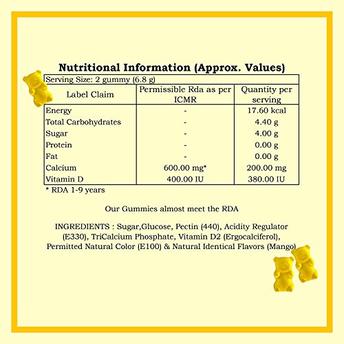 Super Gummy Calcium & Multivitamin Gummies for Kids, Strong Bones & Joints, Overall Growth (Combo 2 Pack, 30 Chewable Gummy Bears Per Pack) - Image 6