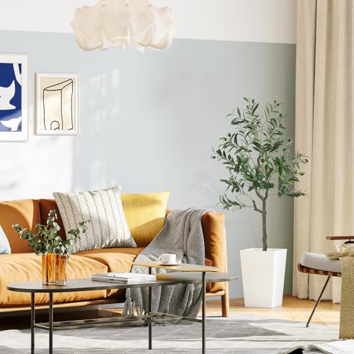 YOLEO Olivenbaum Künstlich 120cm kunstpflanze Künstliche Pflanzen groß Künstlicher Olivenbaum Kunstbaum wie echt für Wohnzimmer Schlafzimmer Büro Deko (Typ 2)